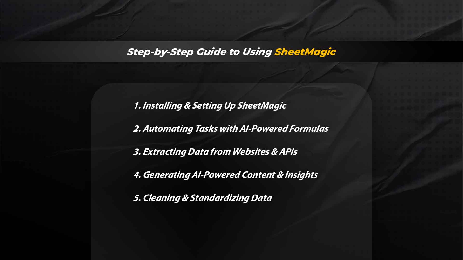 Step-by-Step Guide to Using SheetMagic